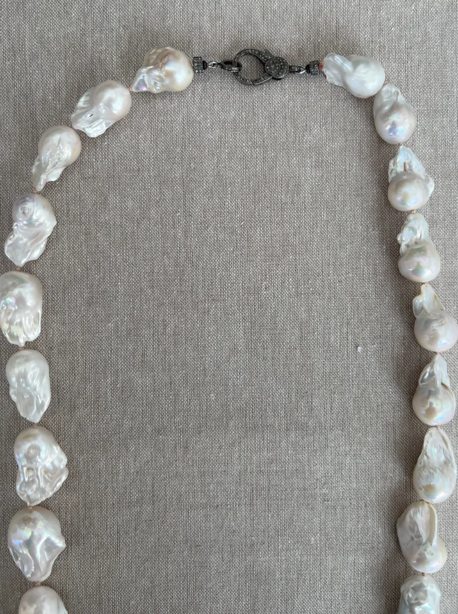 Long Baroque Pearl Necklace