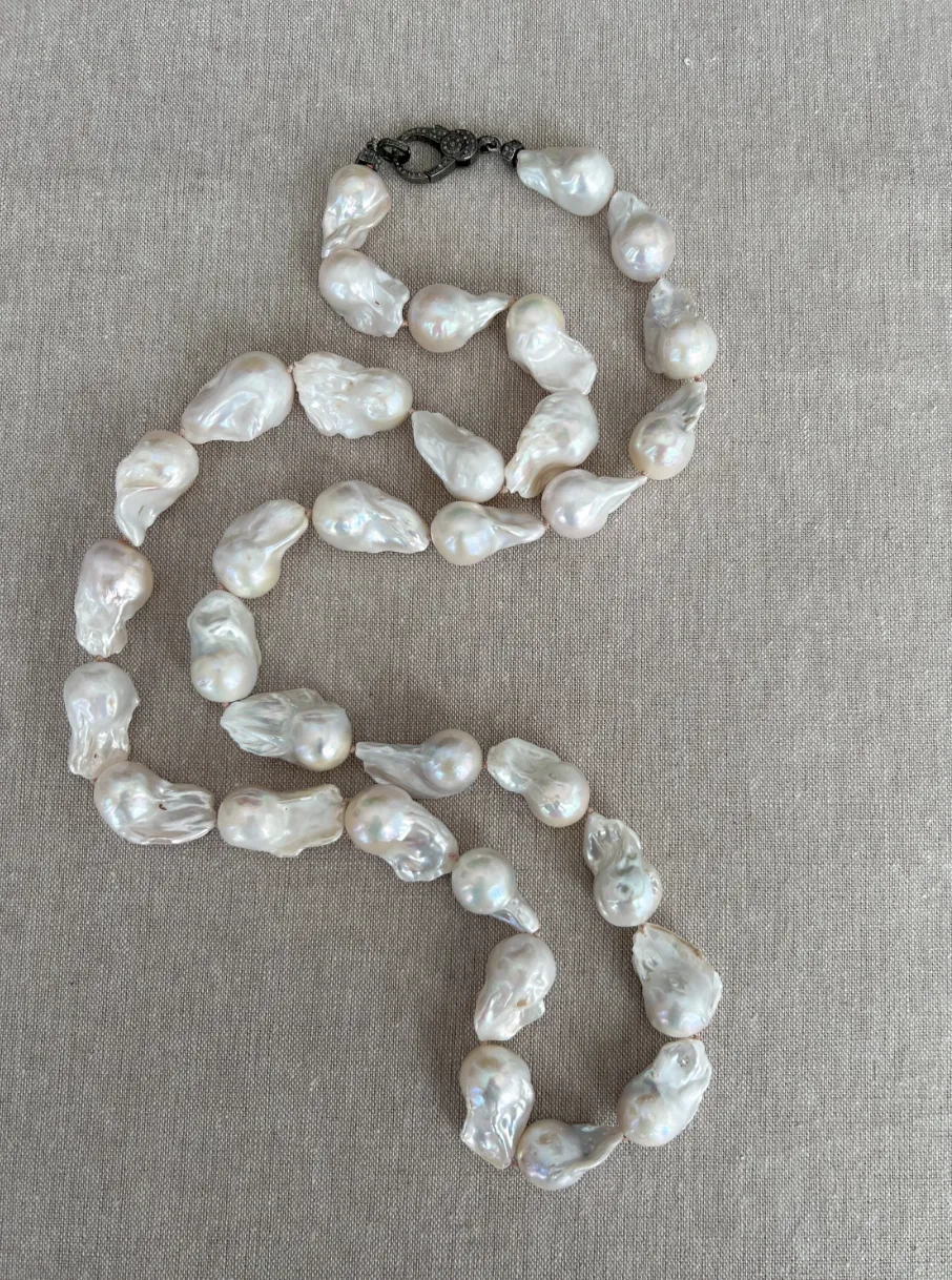 Long Baroque Pearl Necklace