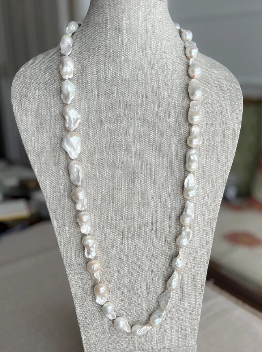 Long Baroque Pearl Necklace