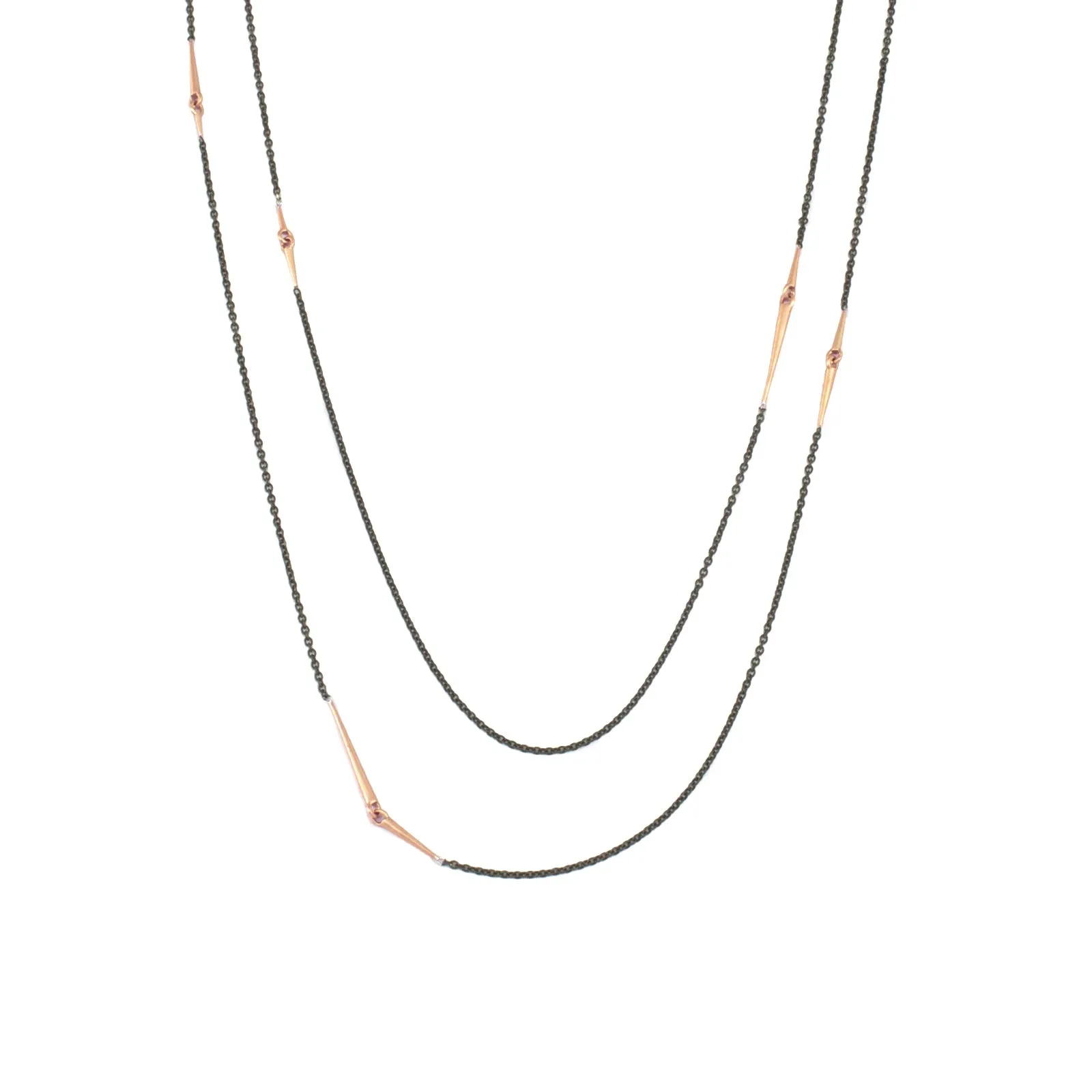 long mirrored points necklace