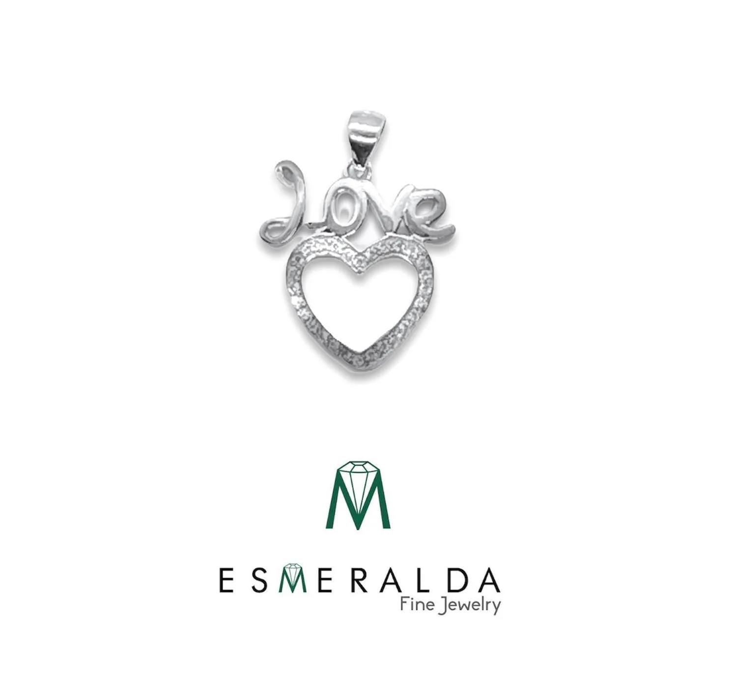 Love & Heart Silver Pendant