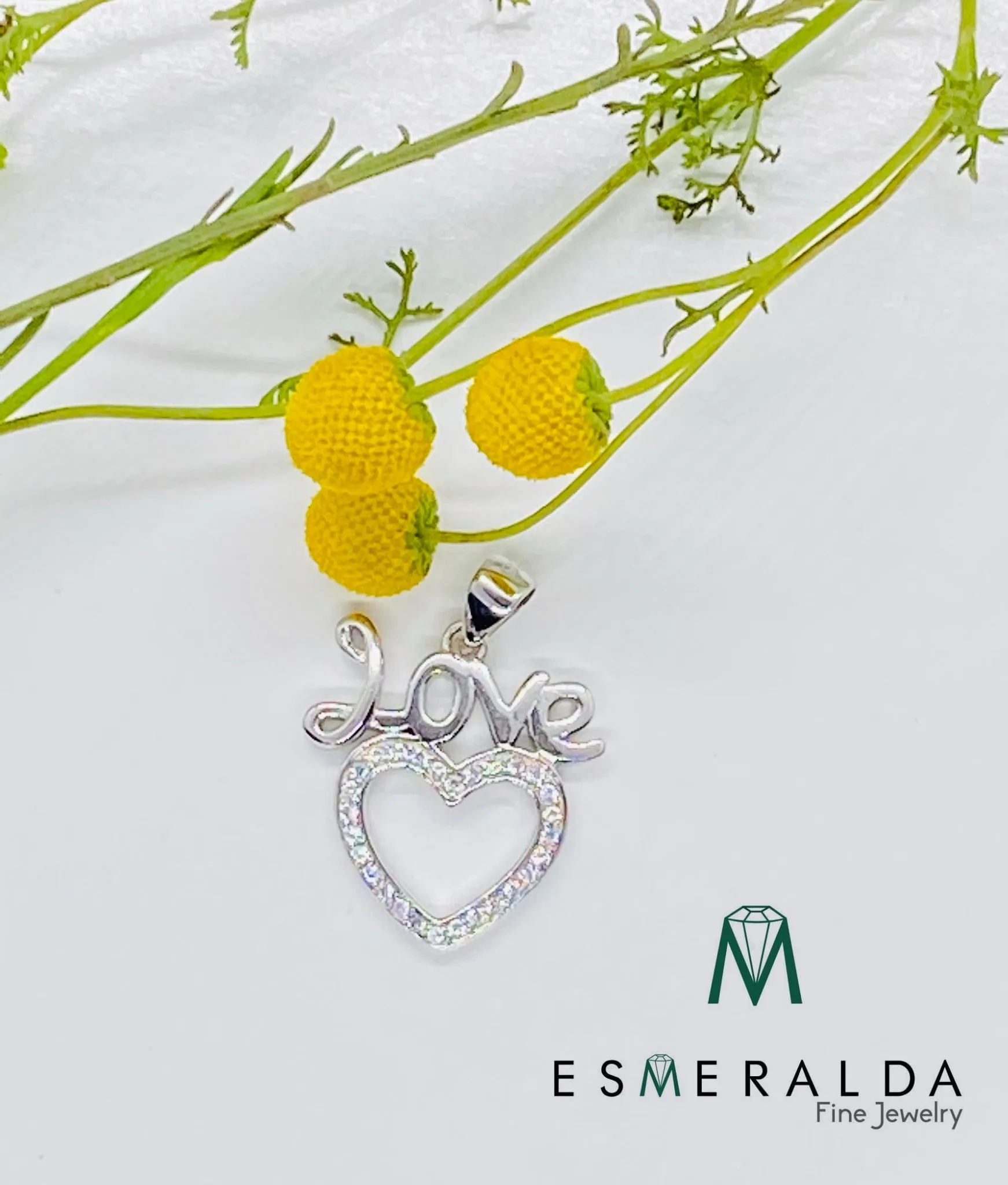 Love & Heart Silver Pendant