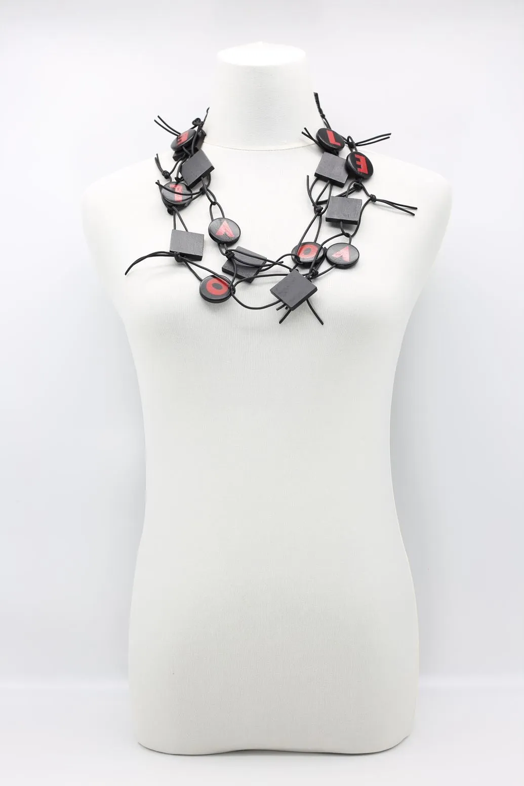 LOVE Chain Leatherette Necklaces