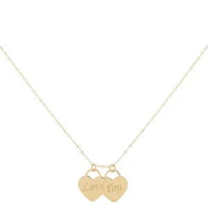 Love You Charm Necklace 14K