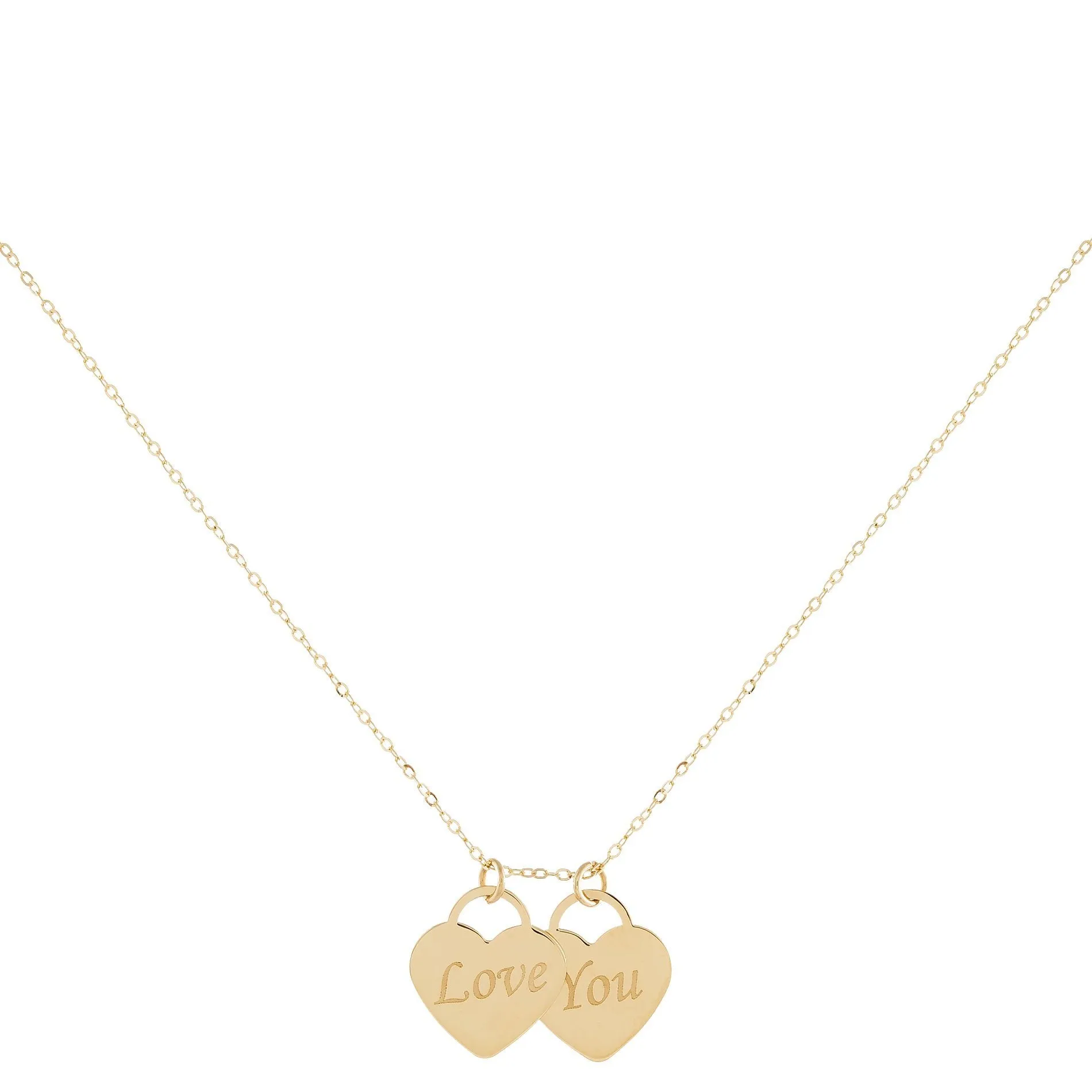 Love You Charm Necklace 14K