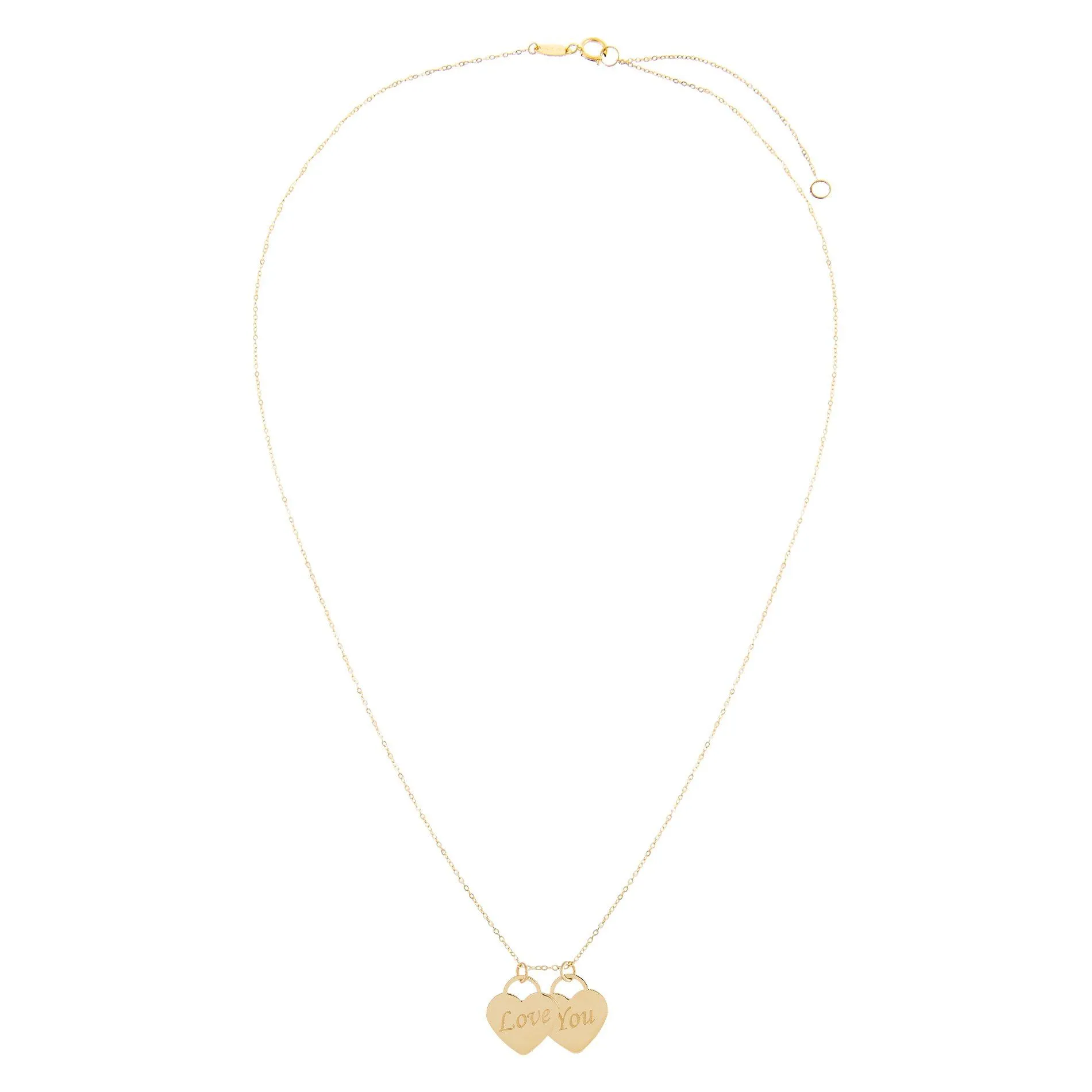 Love You Charm Necklace 14K