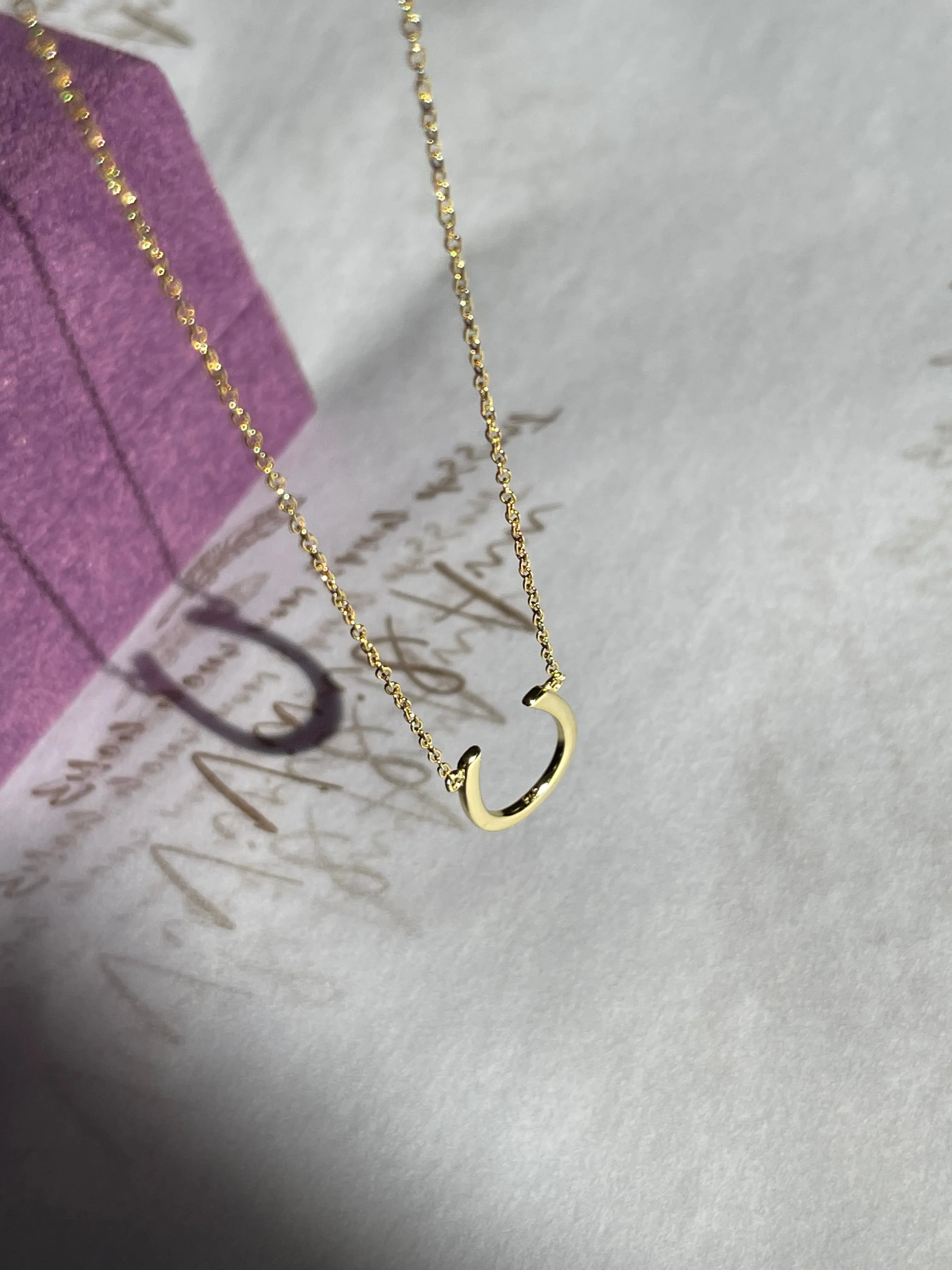 Lucky Horseshoe Necklace 18K Yellow Gold over Sterling Silver