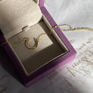 Lucky Horseshoe Necklace 18K Yellow Gold over Sterling Silver
