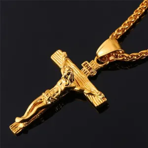 Luxury Charming Gold Cross Chain Necklace For Women Men