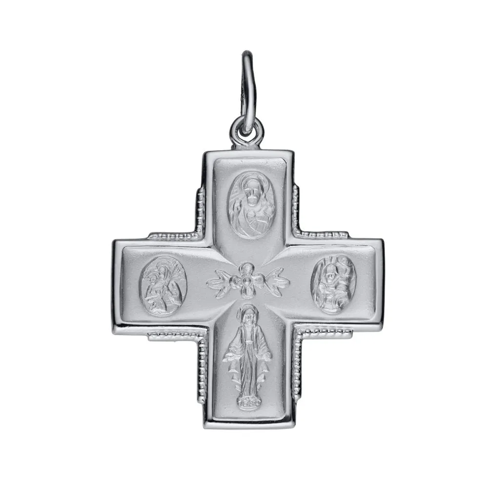 Marathon Stainless Steel 4 - Way Medal Necklace 20"