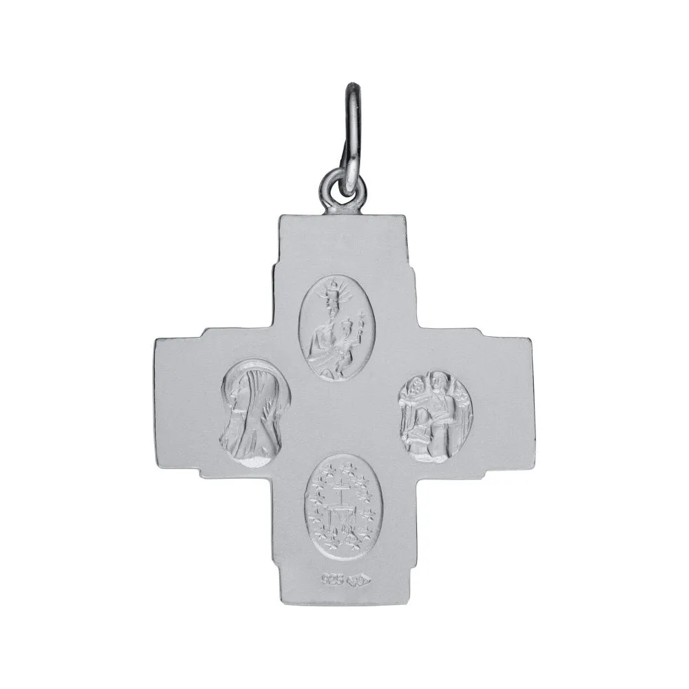 Marathon Stainless Steel 4 - Way Medal Necklace 20"