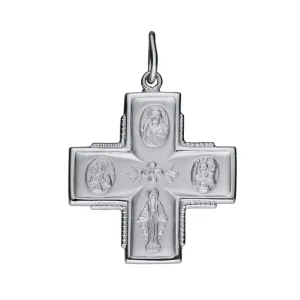 Marathon Stainless Steel 4 - Way Medal Necklace 20"