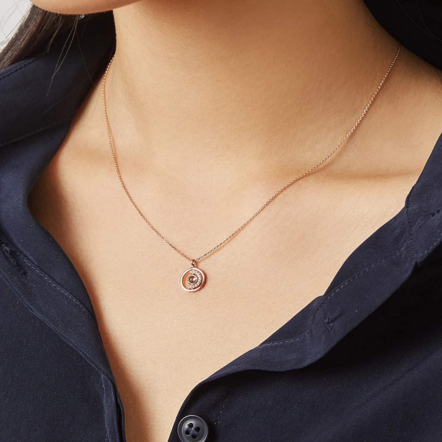 [March Birthstone] Petite D.D Gold Necklace JDRNRWS123L