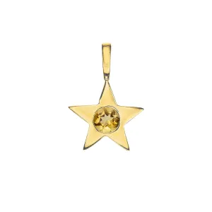Matte Gold Vermeil Star Birthstone Charm - November / Citrine