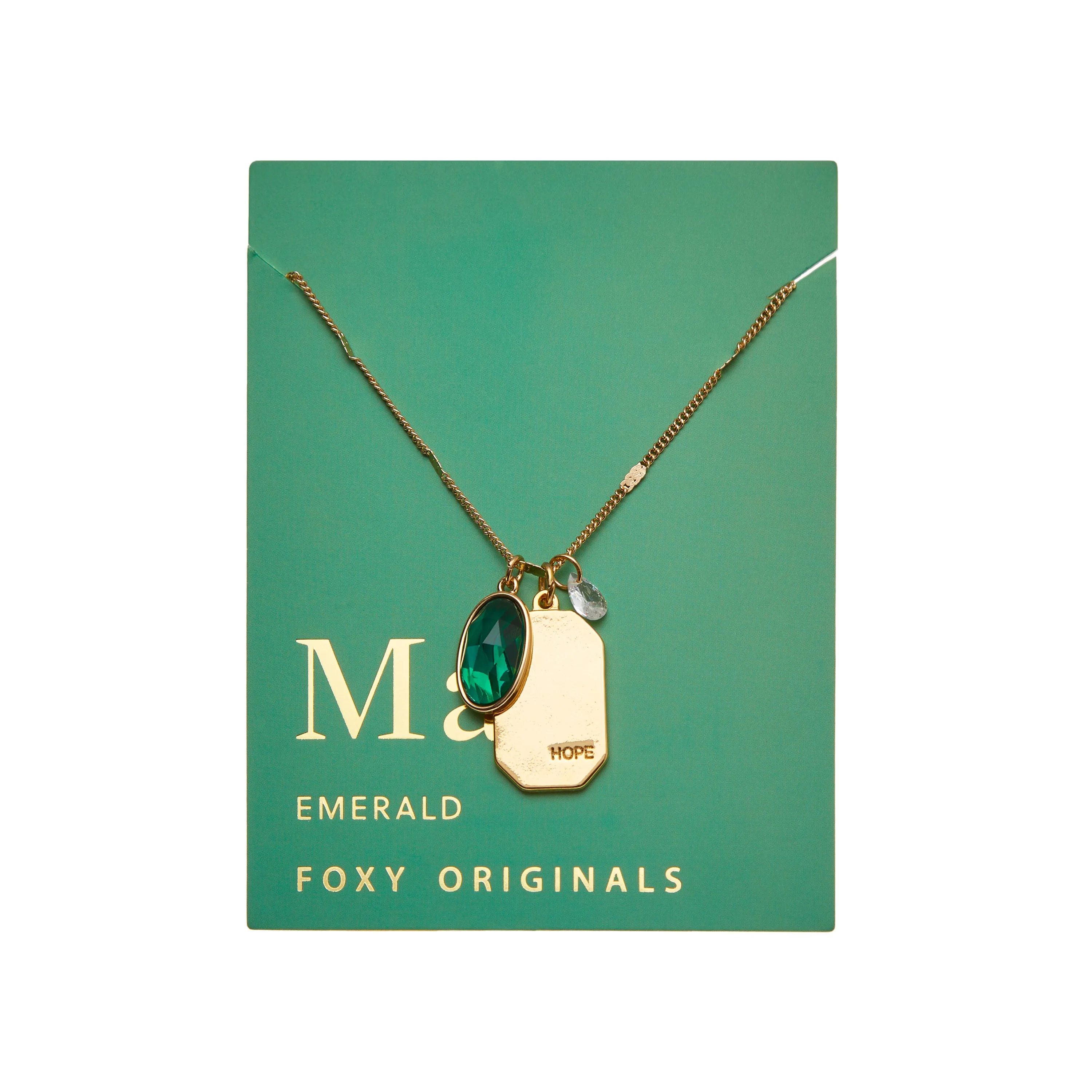 May Birthstone Necklace in Gold