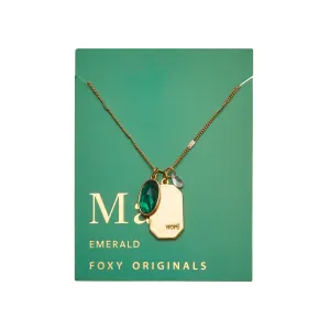 May Birthstone Necklace in Gold