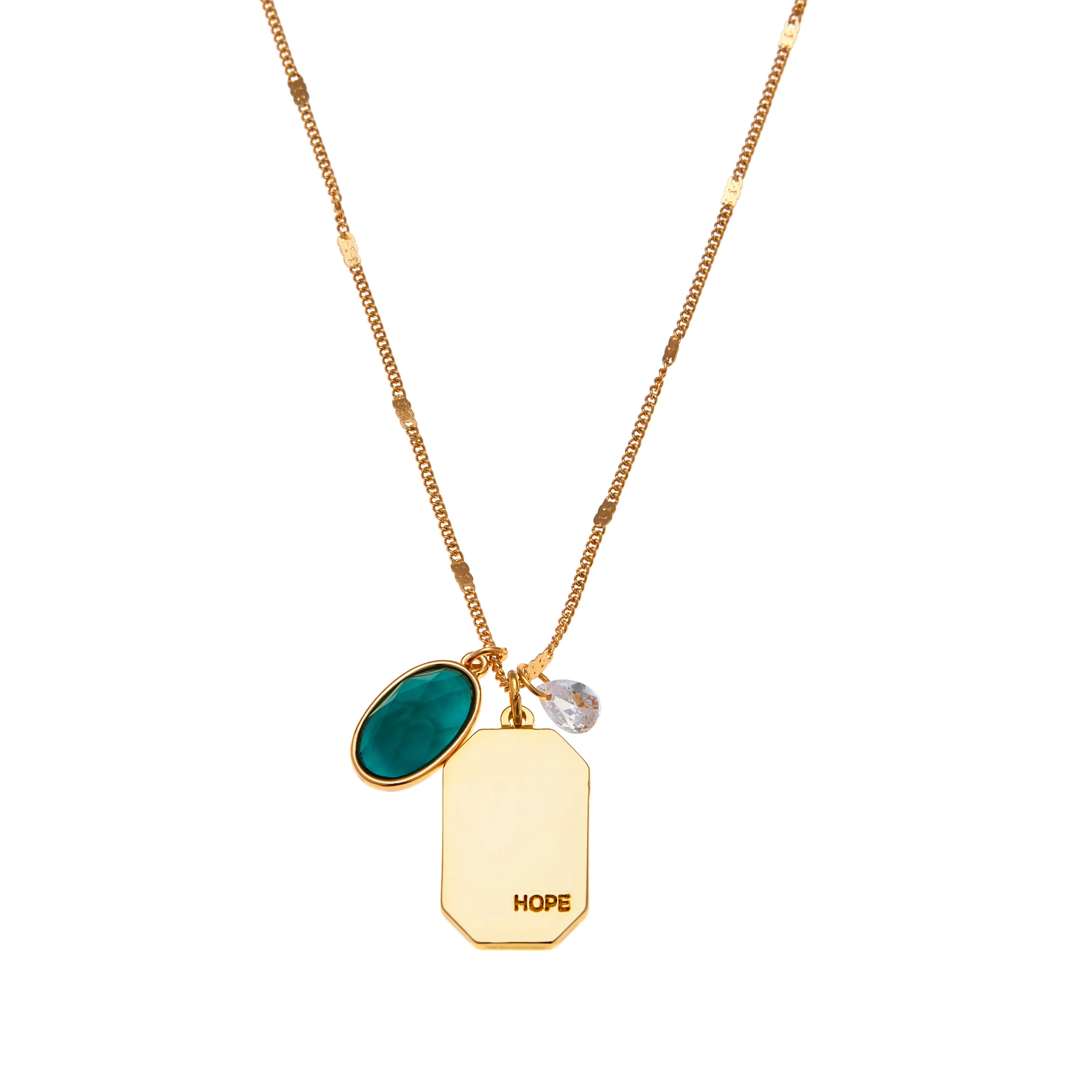May Birthstone Necklace in Gold