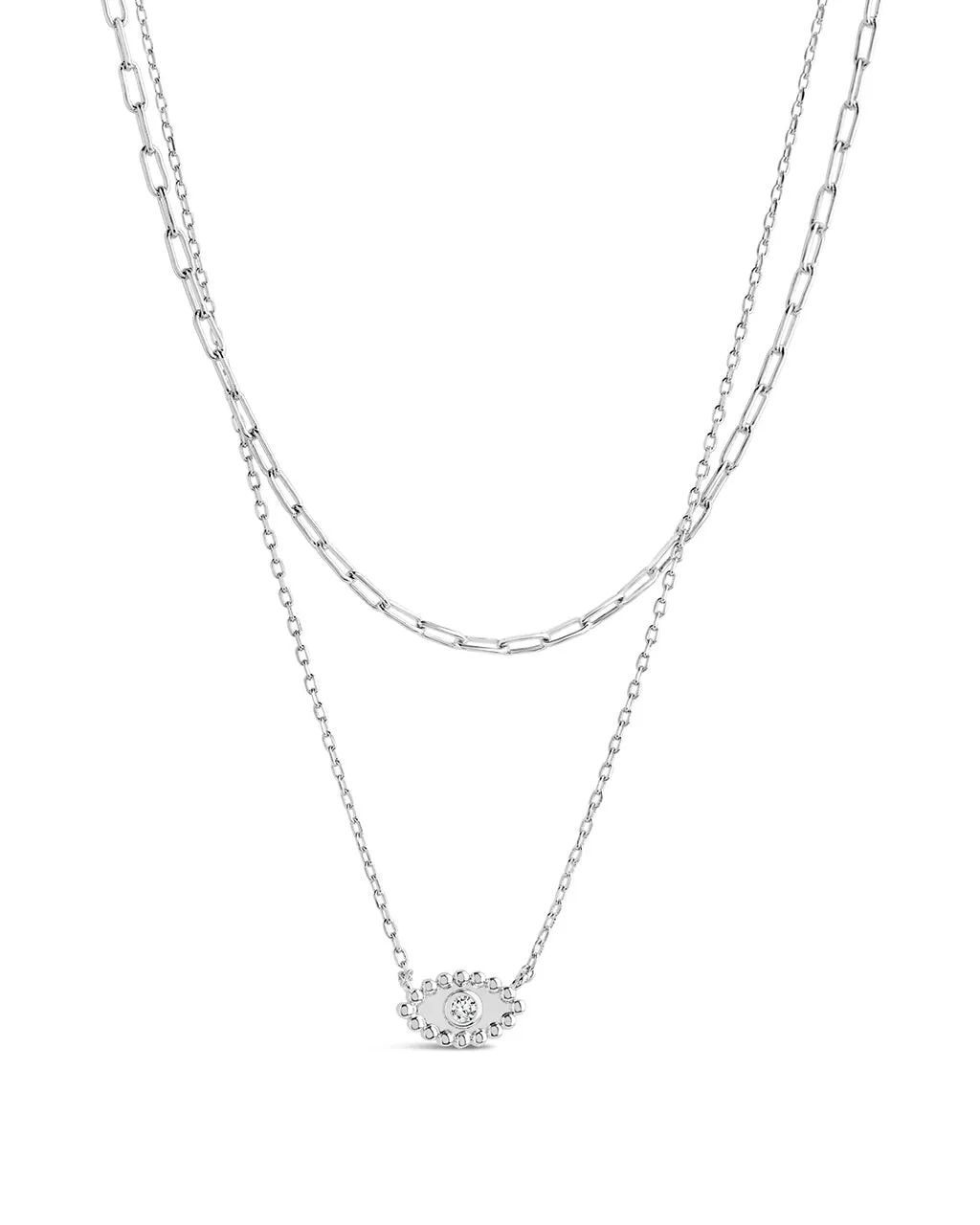 Maya CZ Evil Eye Layered Necklace