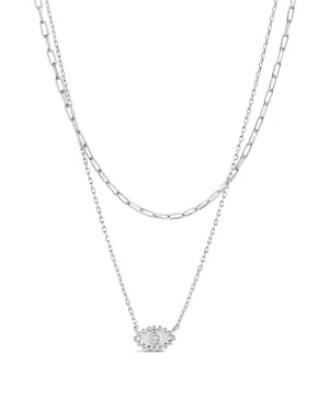 Maya CZ Evil Eye Layered Necklace