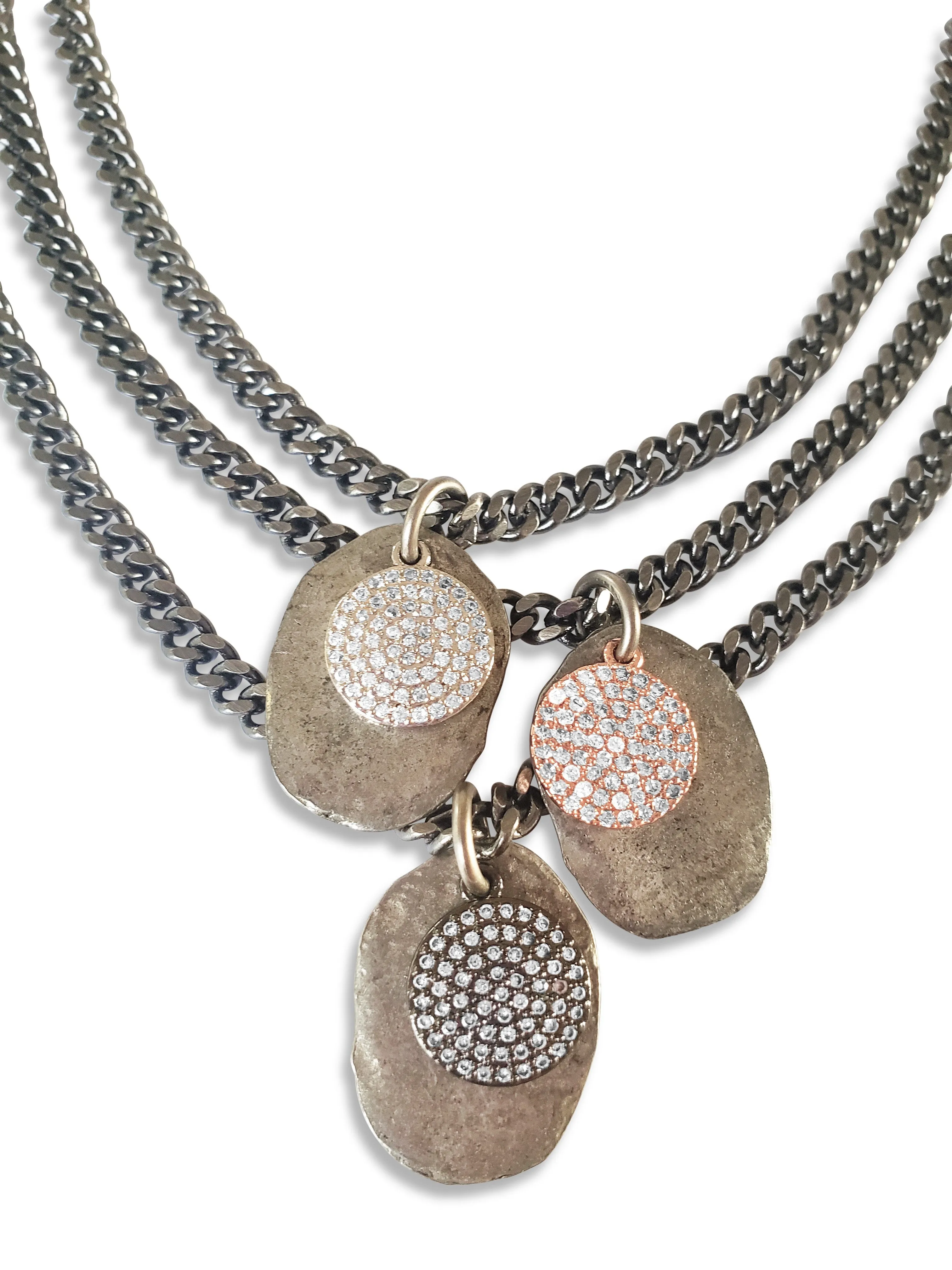 Maya Silver - Triple Chain Necklace