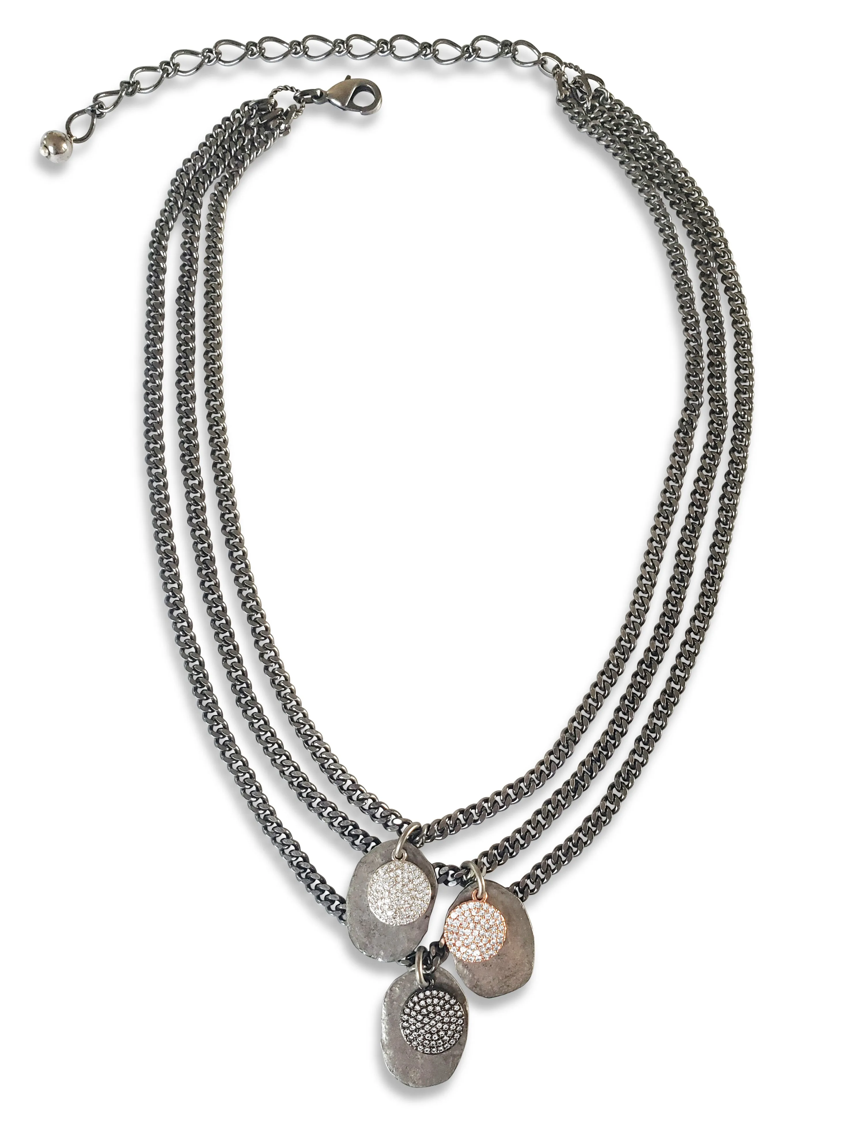 Maya Silver - Triple Chain Necklace