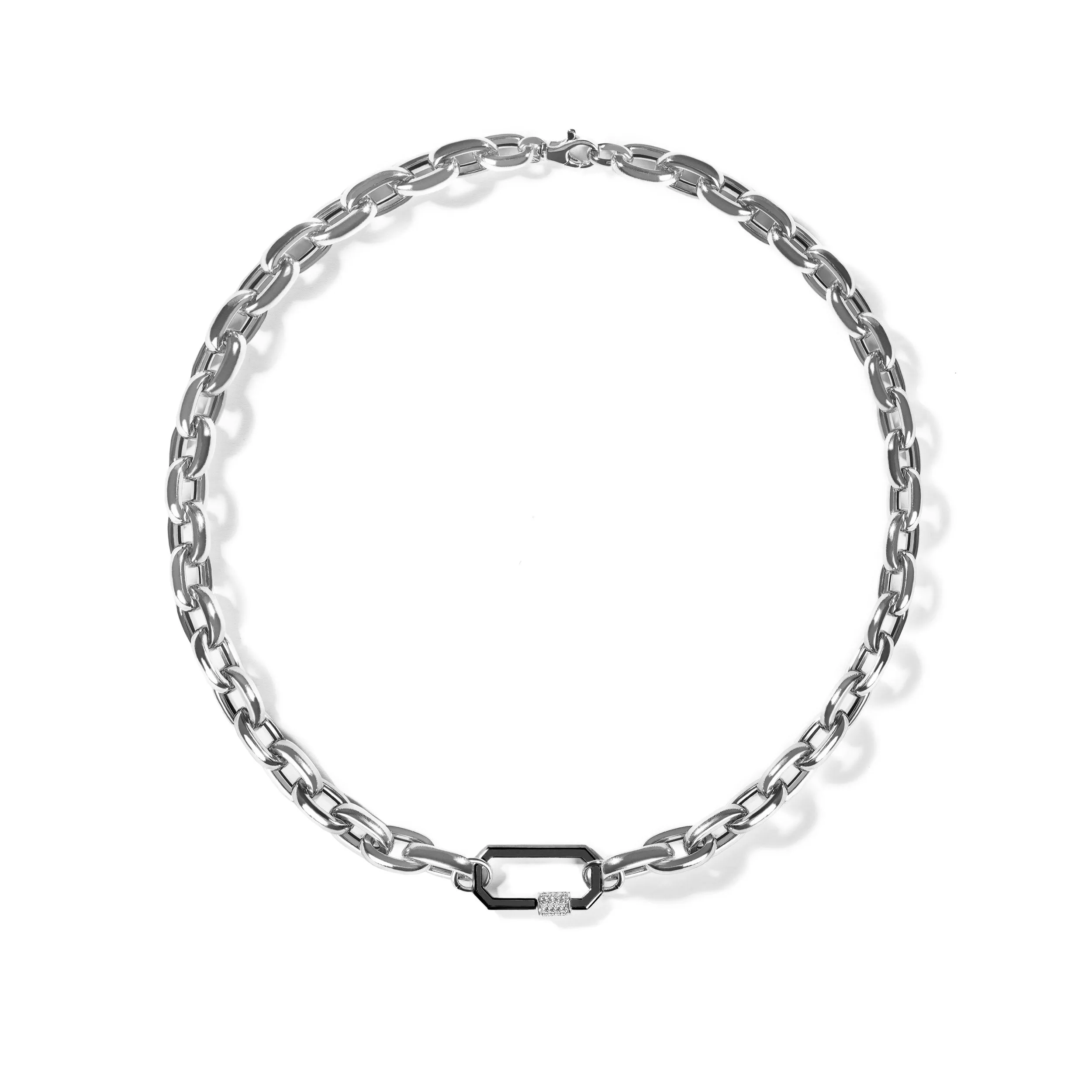 Medium Diamond Lock On Chunky Links Chain