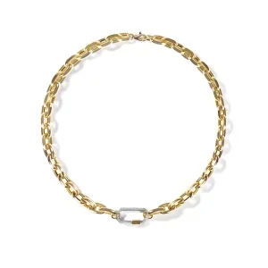 Medium Pave Diamond Lock Chunky Links Chain
