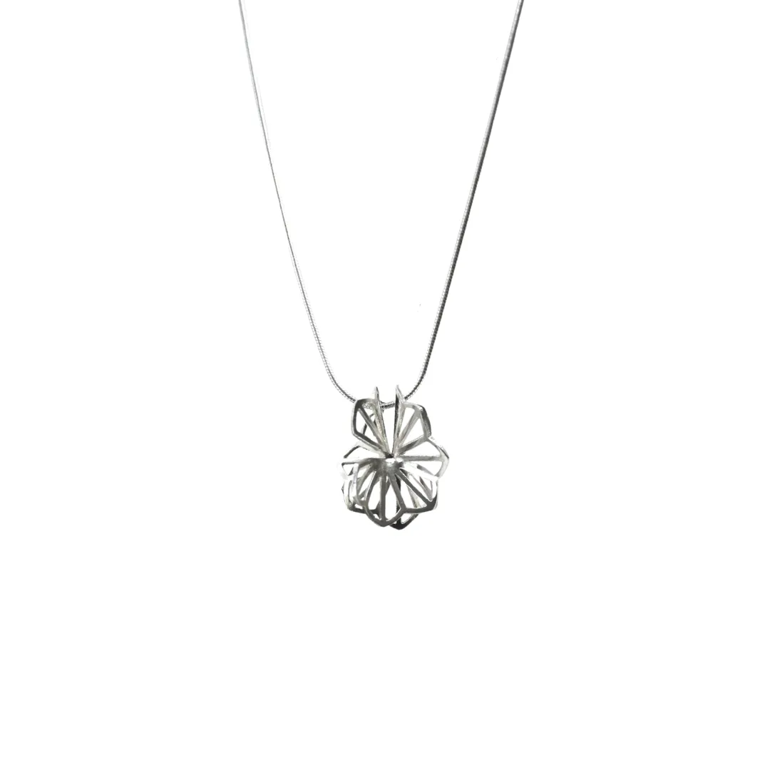 Medium Silver Double Hyacinth Fold Necklace