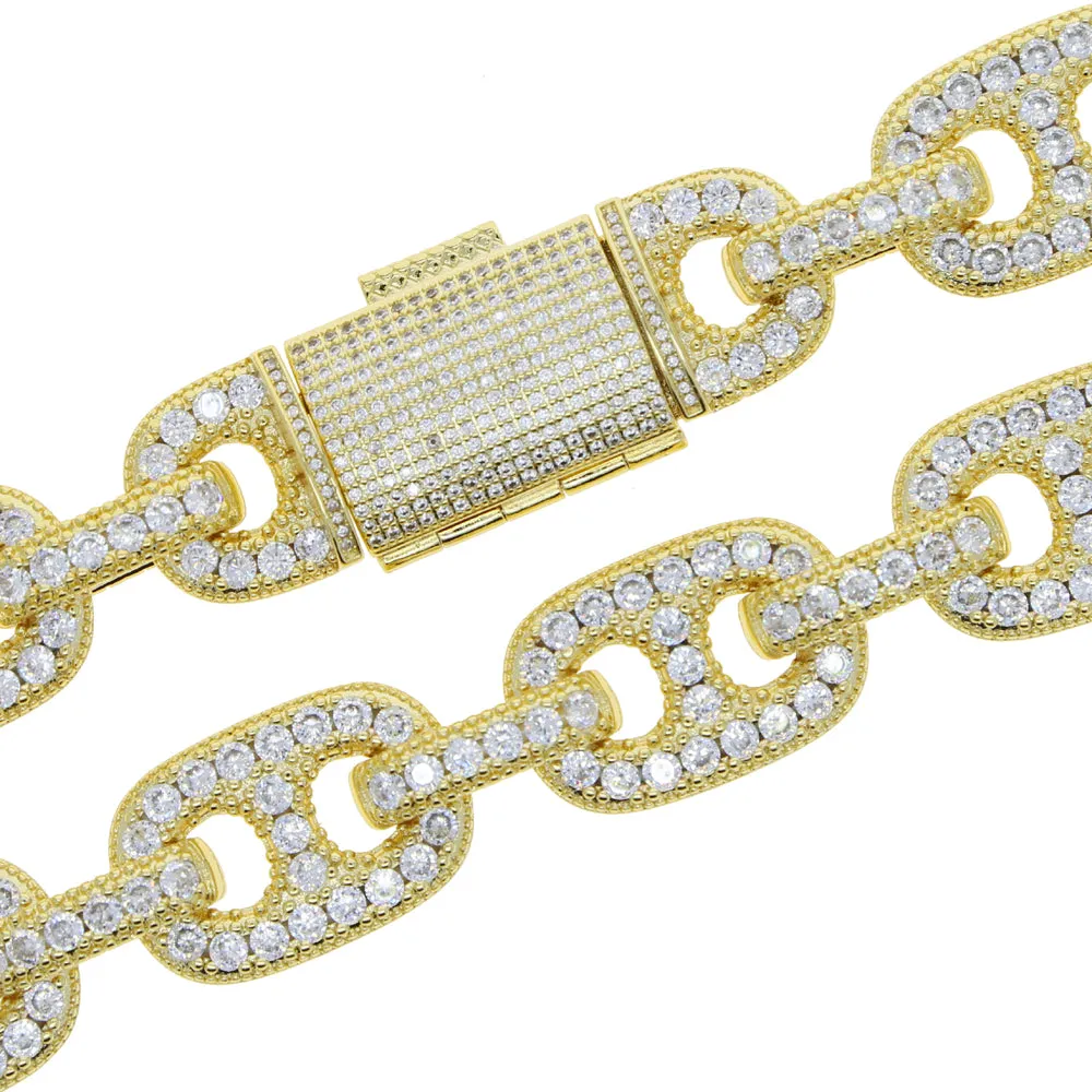 Men Iced Out Sparking Cubic Zirconia HIP HOP Jewelry