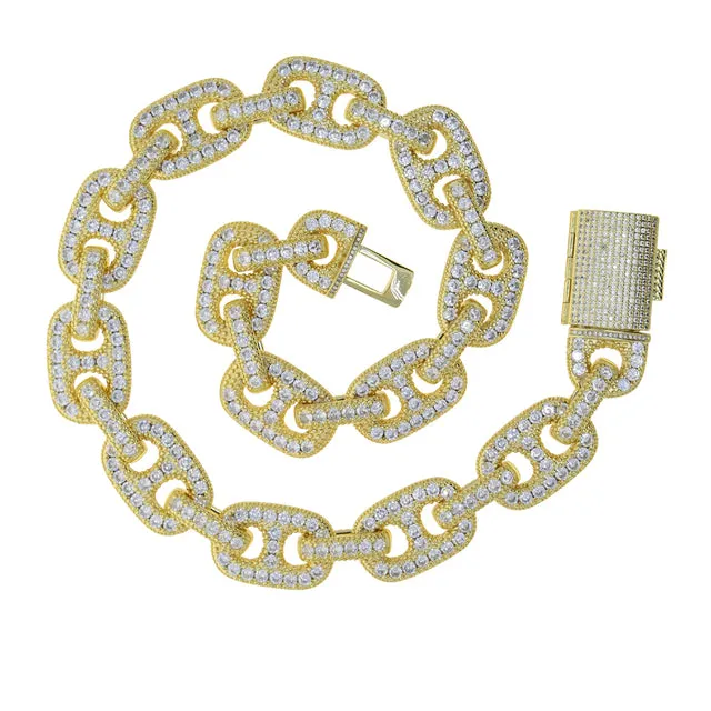 Men Iced Out Sparking Cubic Zirconia HIP HOP Jewelry