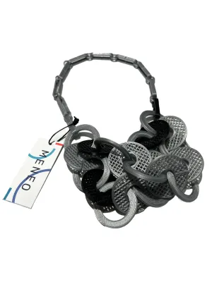 MENEO - Enlace Necklace - Silver & Black