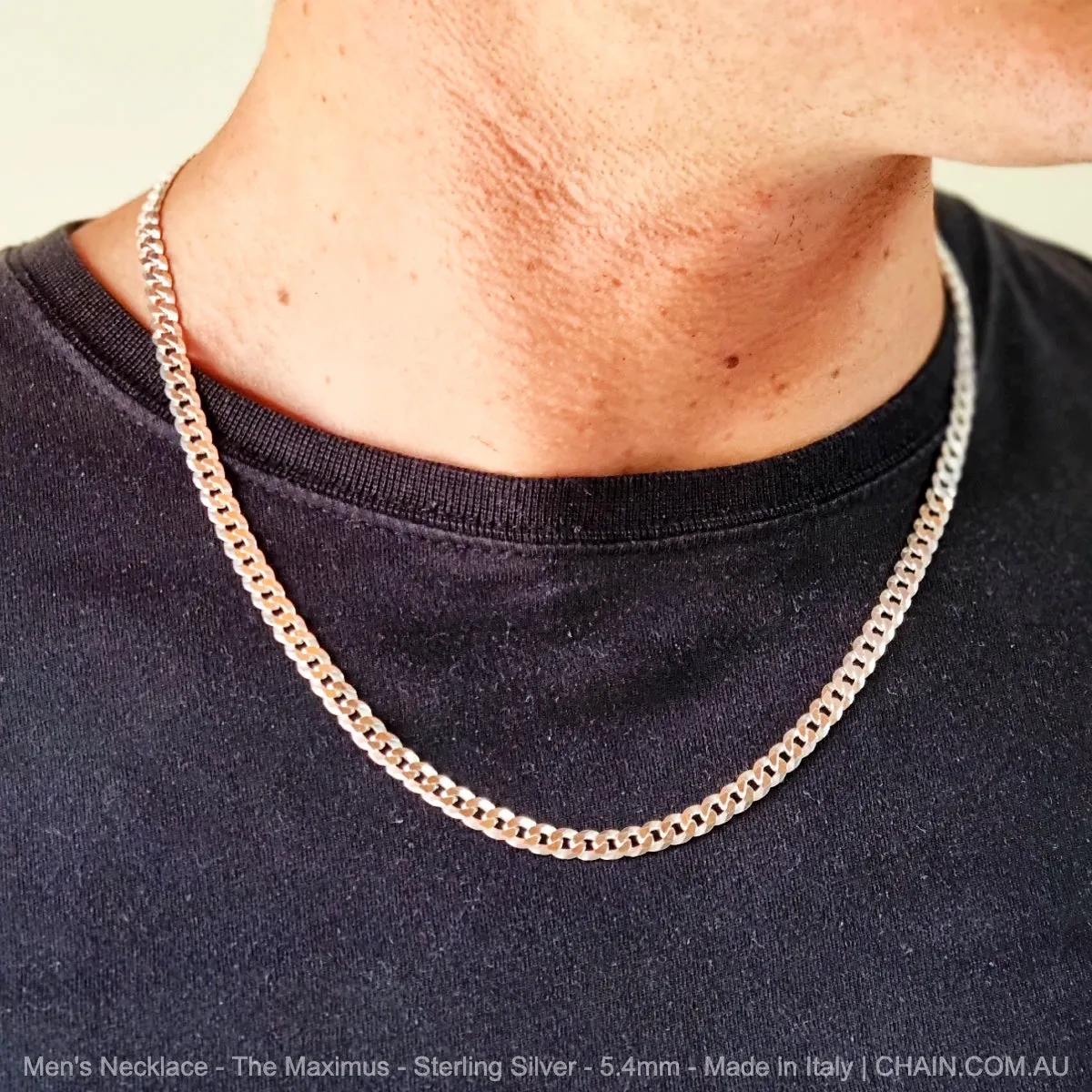 Men's Necklace - The Maximus - Sterling Silver - 5.4mm - Made in Italy