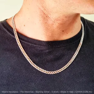 Men's Necklace - The Maximus - Sterling Silver - 5.4mm - Made in Italy