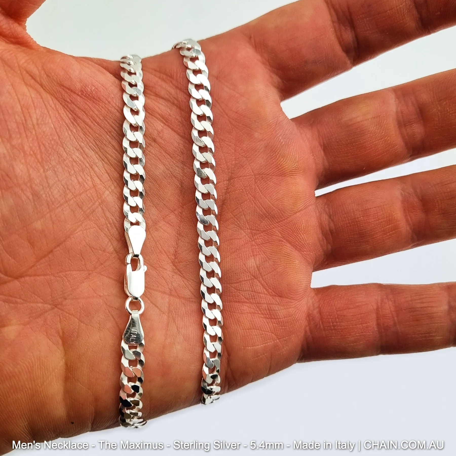 Men's Necklace - The Maximus - Sterling Silver - 5.4mm - Made in Italy