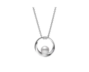 Mikimoto 18K White Gold 7mm A  Akoya Pearl Necklace