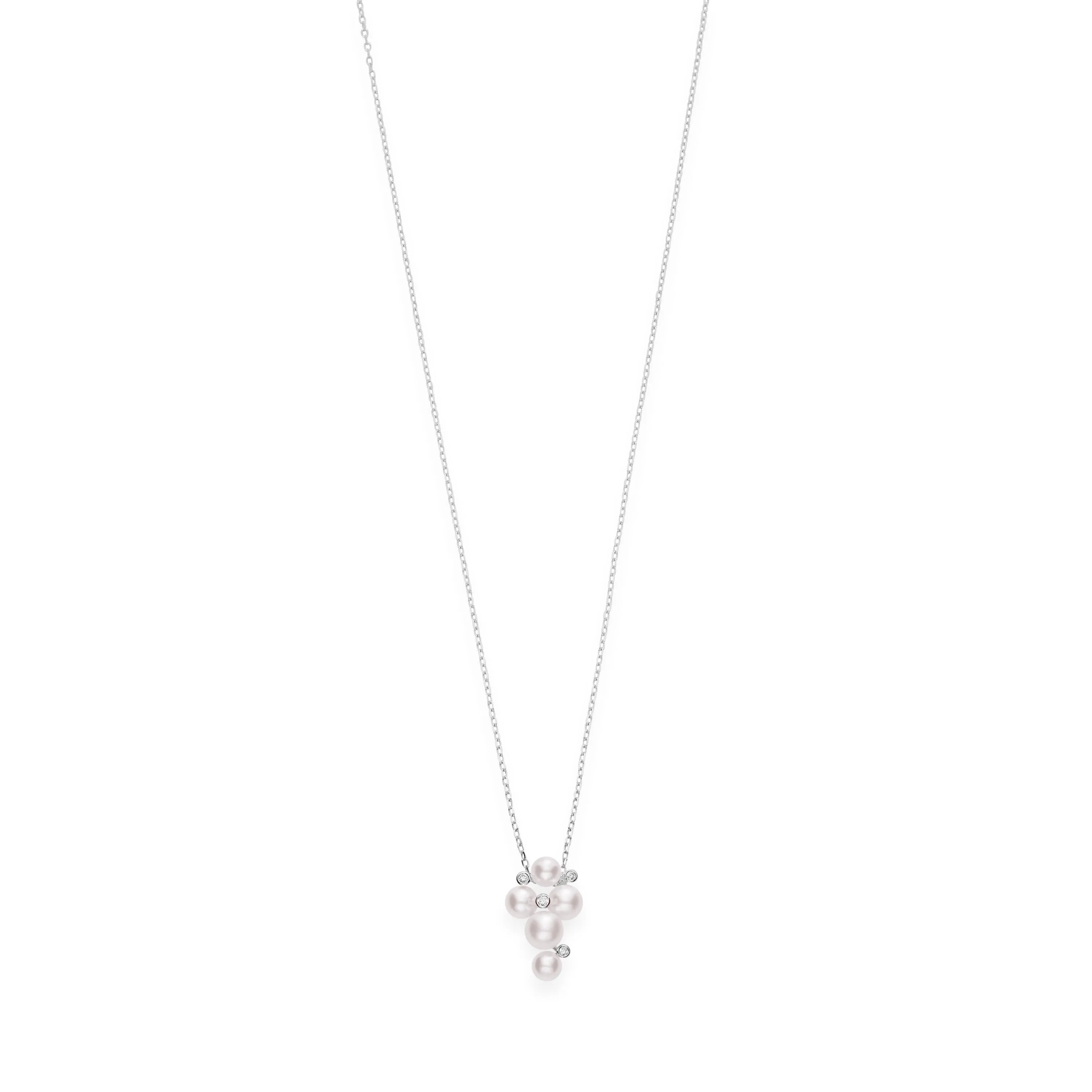 Mikimoto Japan Akoya Pearl and Diamond Cluster Pendant