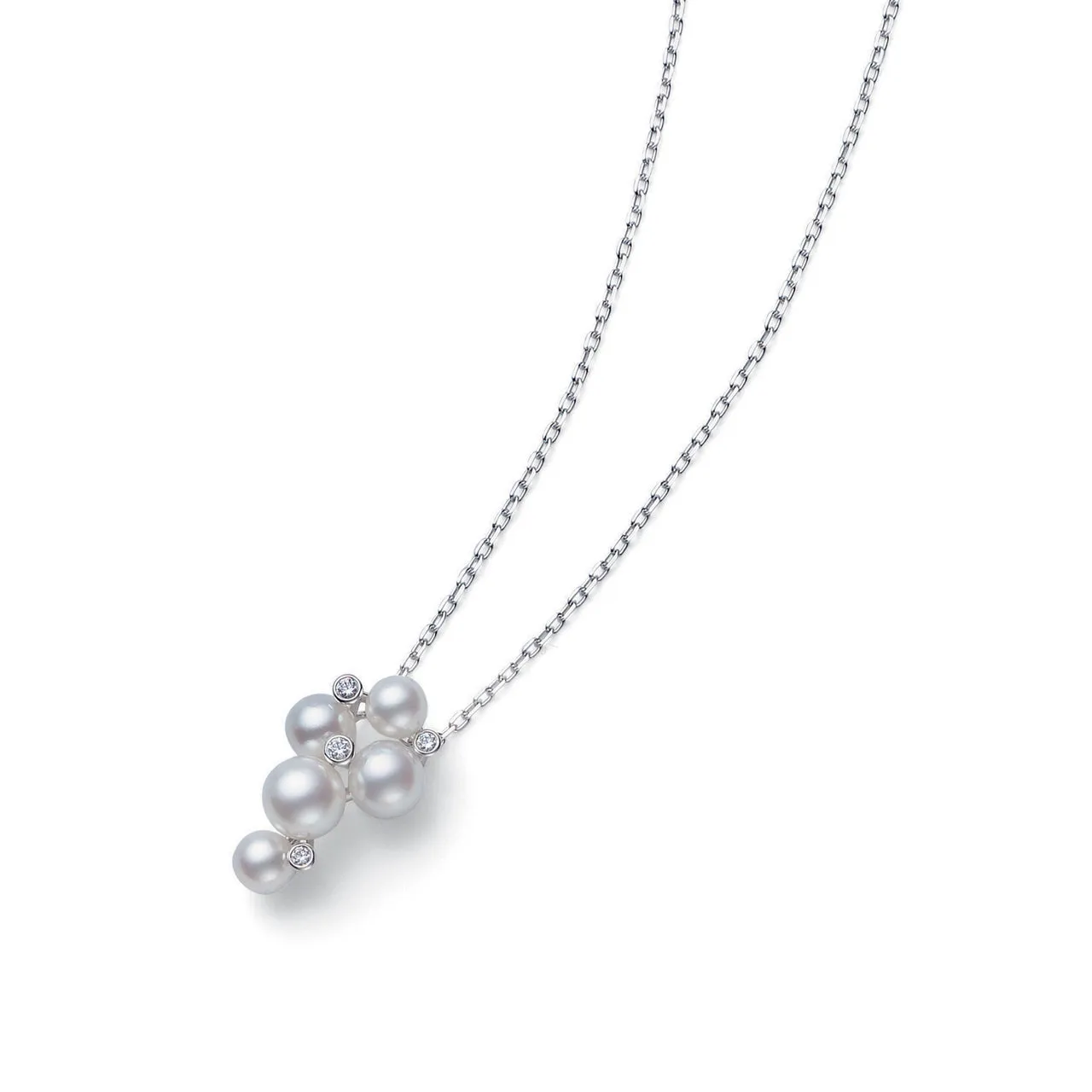 Mikimoto Japan Akoya Pearl and Diamond Cluster Pendant