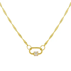 Mini Baguette Rope Toggle Singapore Necklace