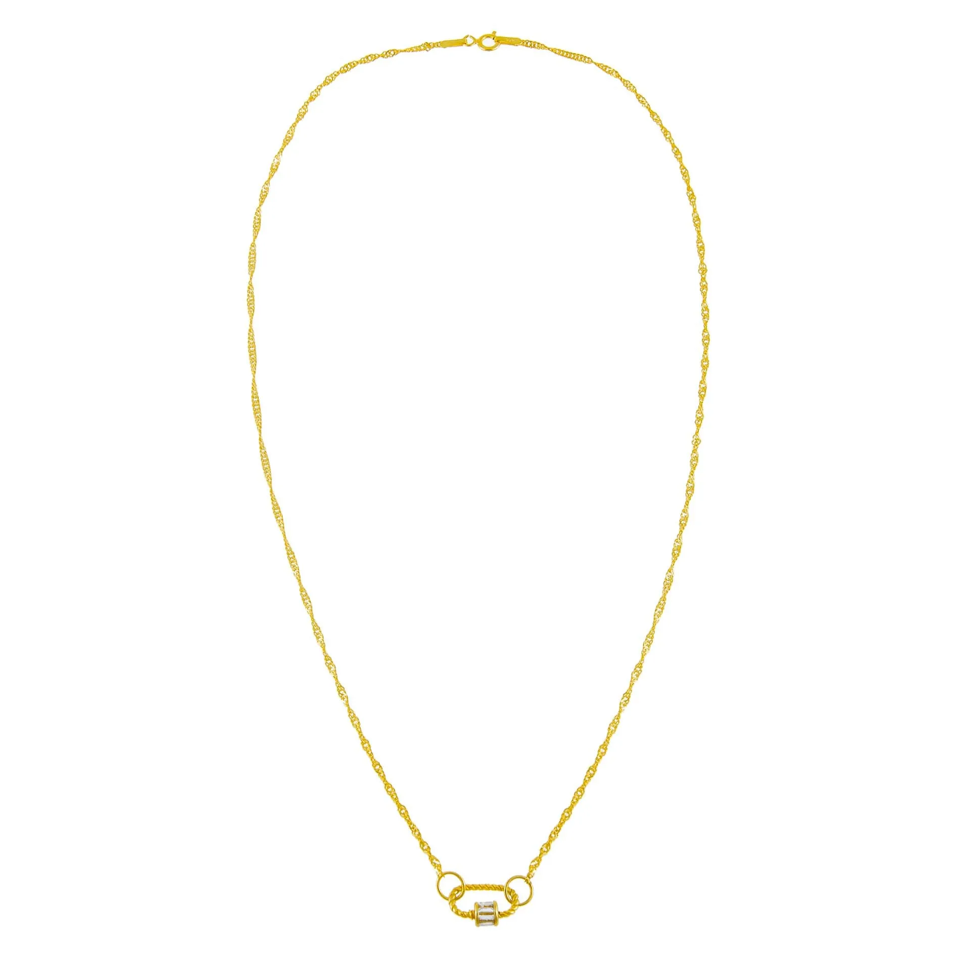 Mini Baguette Rope Toggle Singapore Necklace