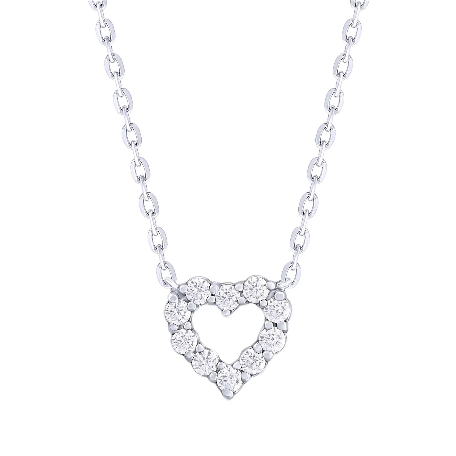 Mini Diamond Open Heart Necklace