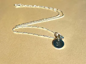 Mini Gemstone Om Symbol Two Charm Necklace