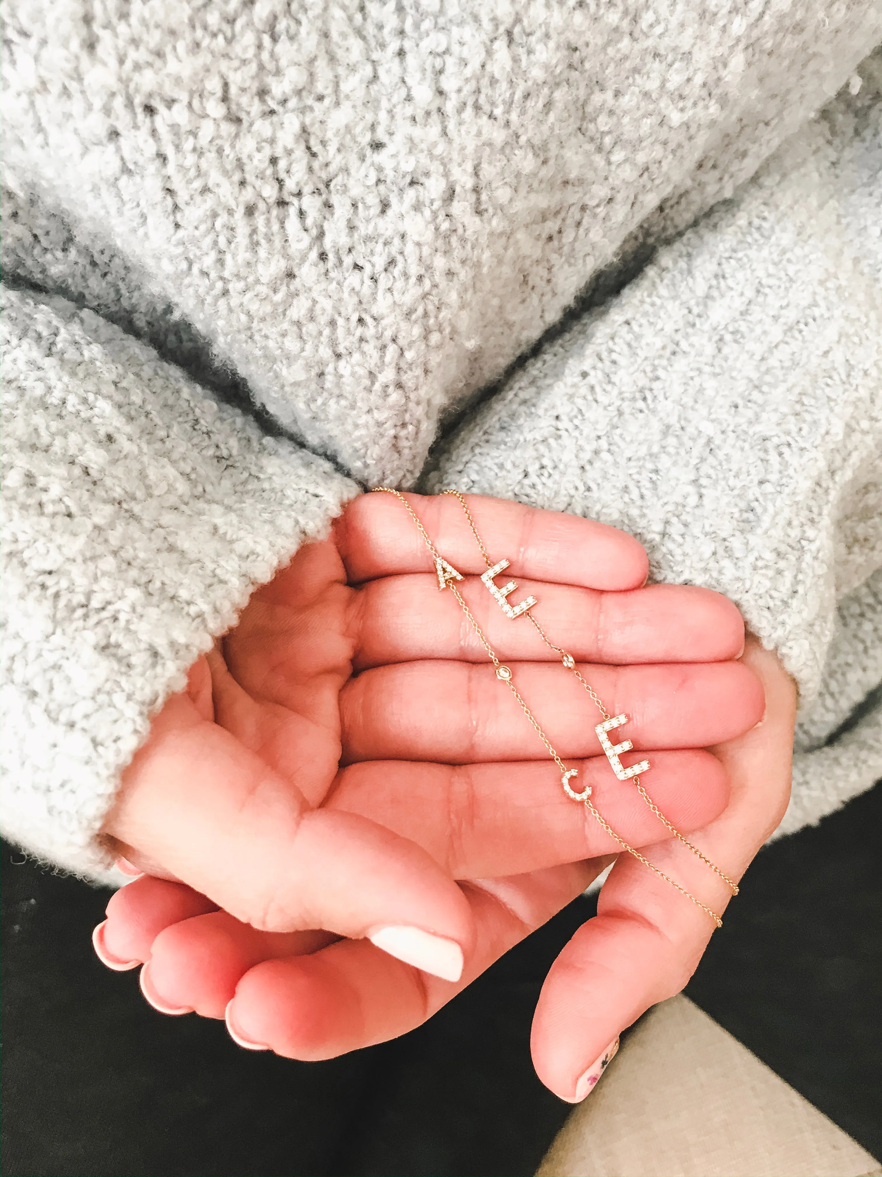 Mini Initial Diamond Necklace