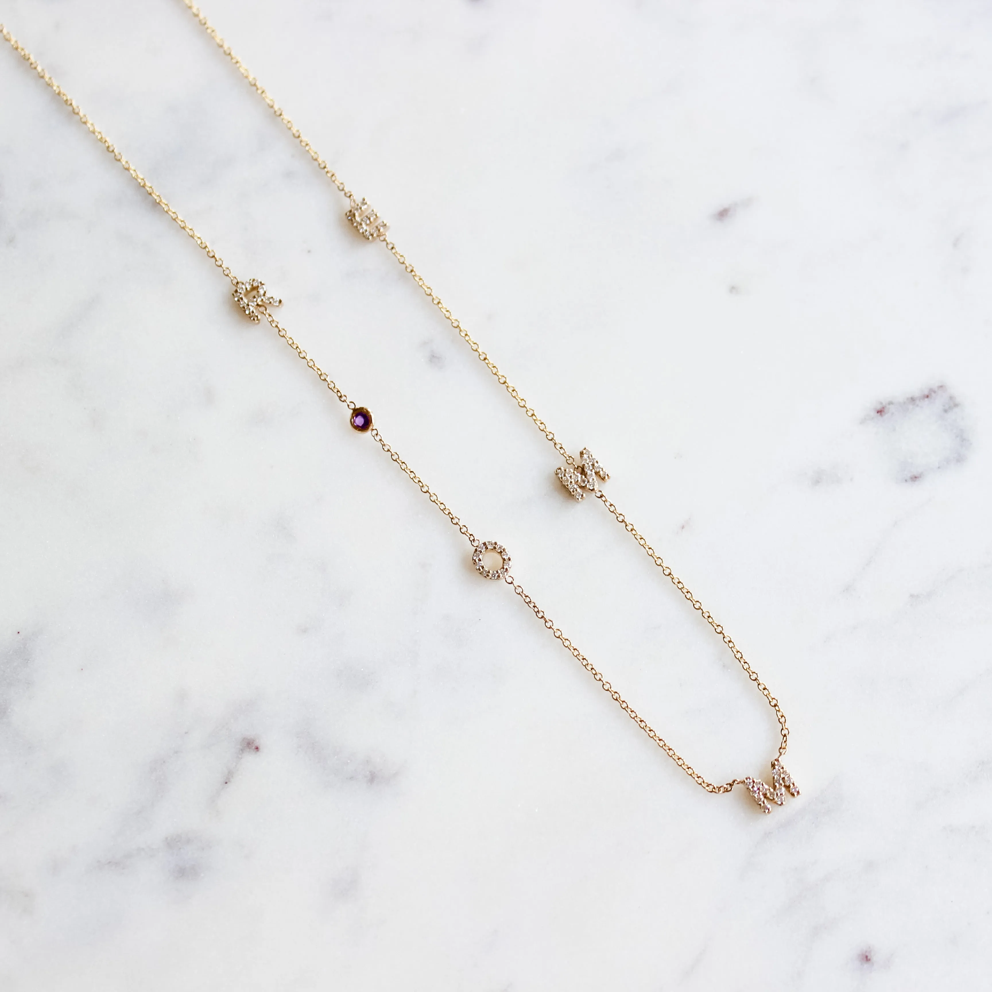 Mini Initial Diamond Necklace