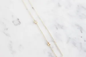 Mini Initial Solid Gold Necklace
