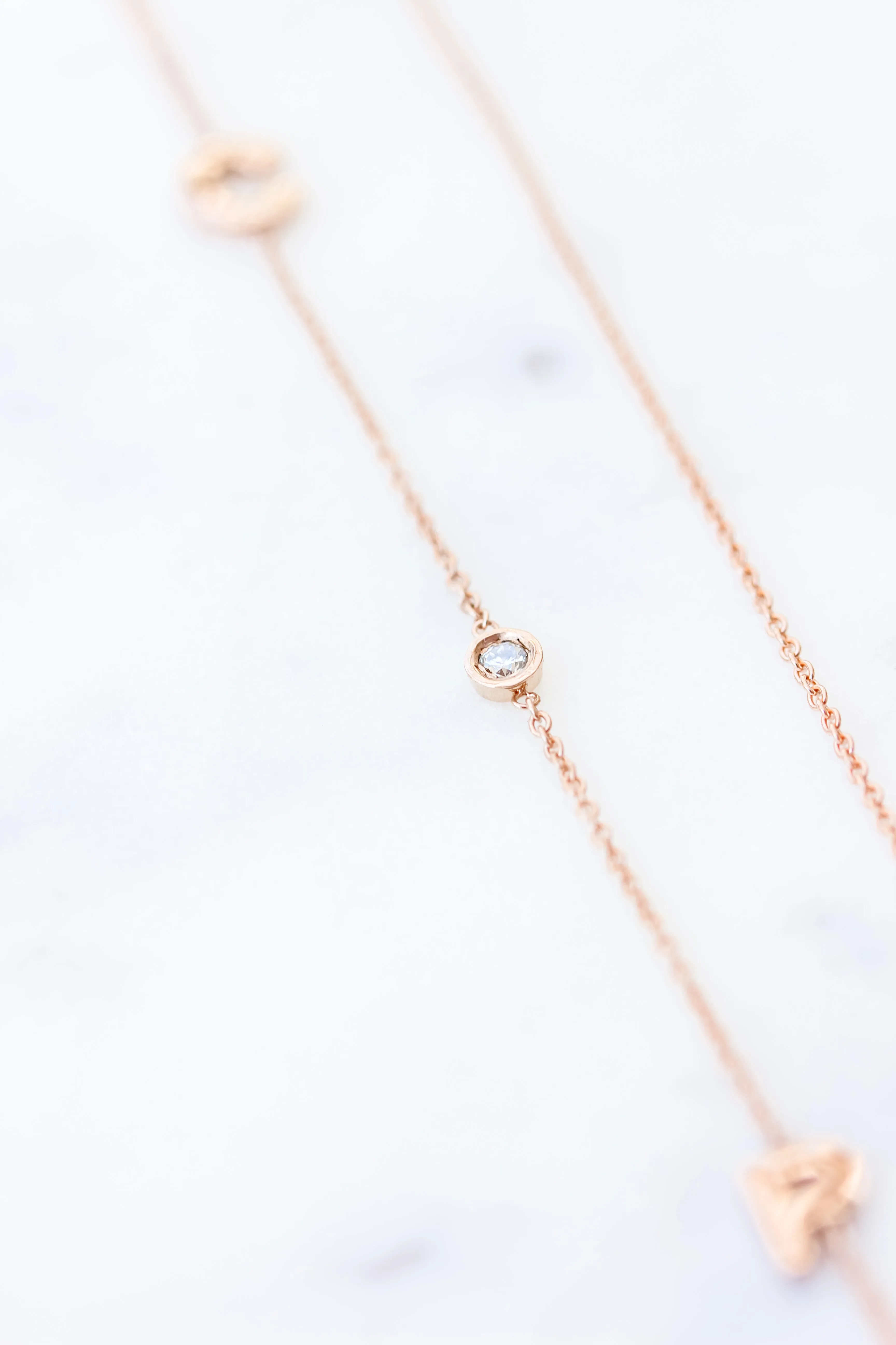 Mini Initial Solid Gold Necklace