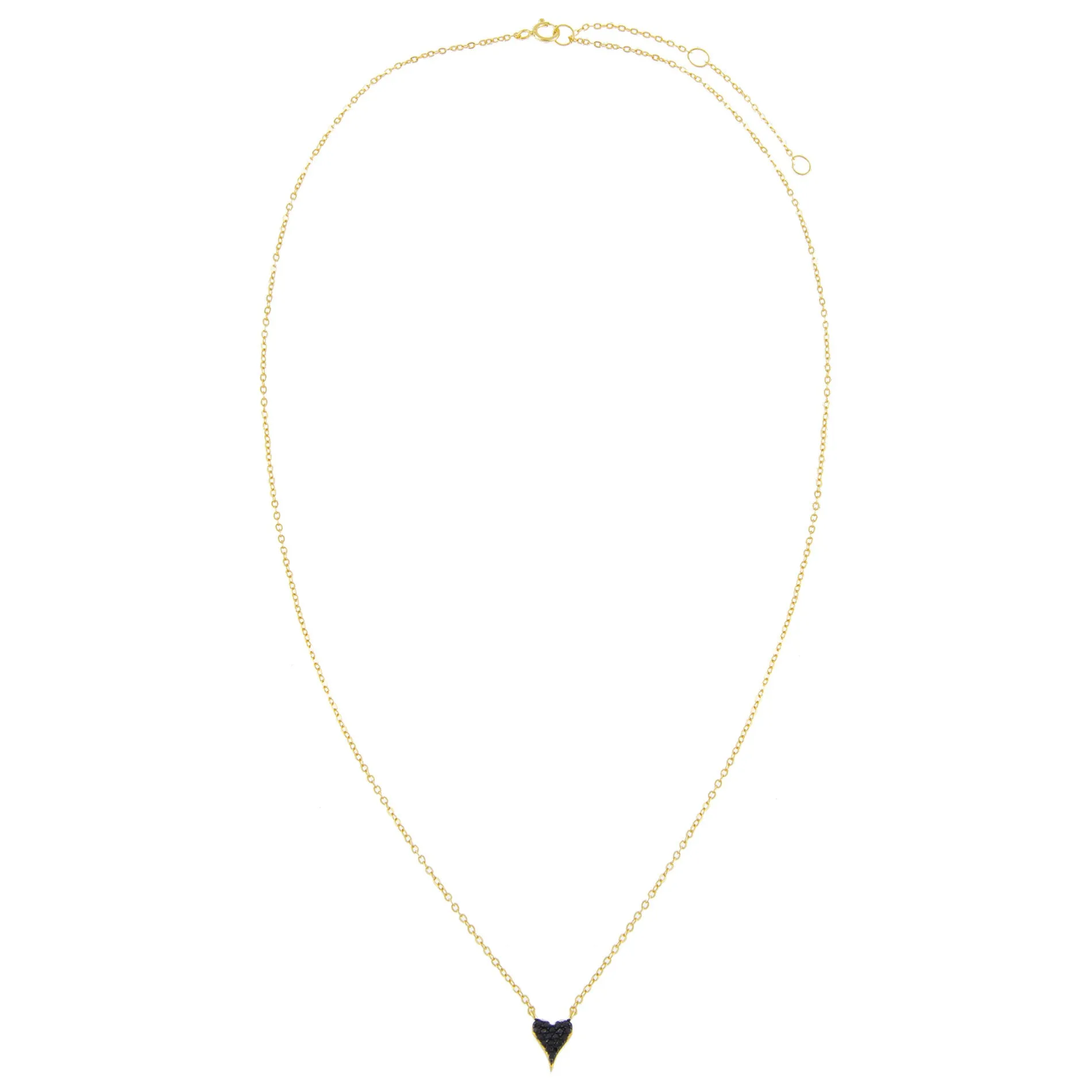 Mini Pavé Onyx Heart Necklace