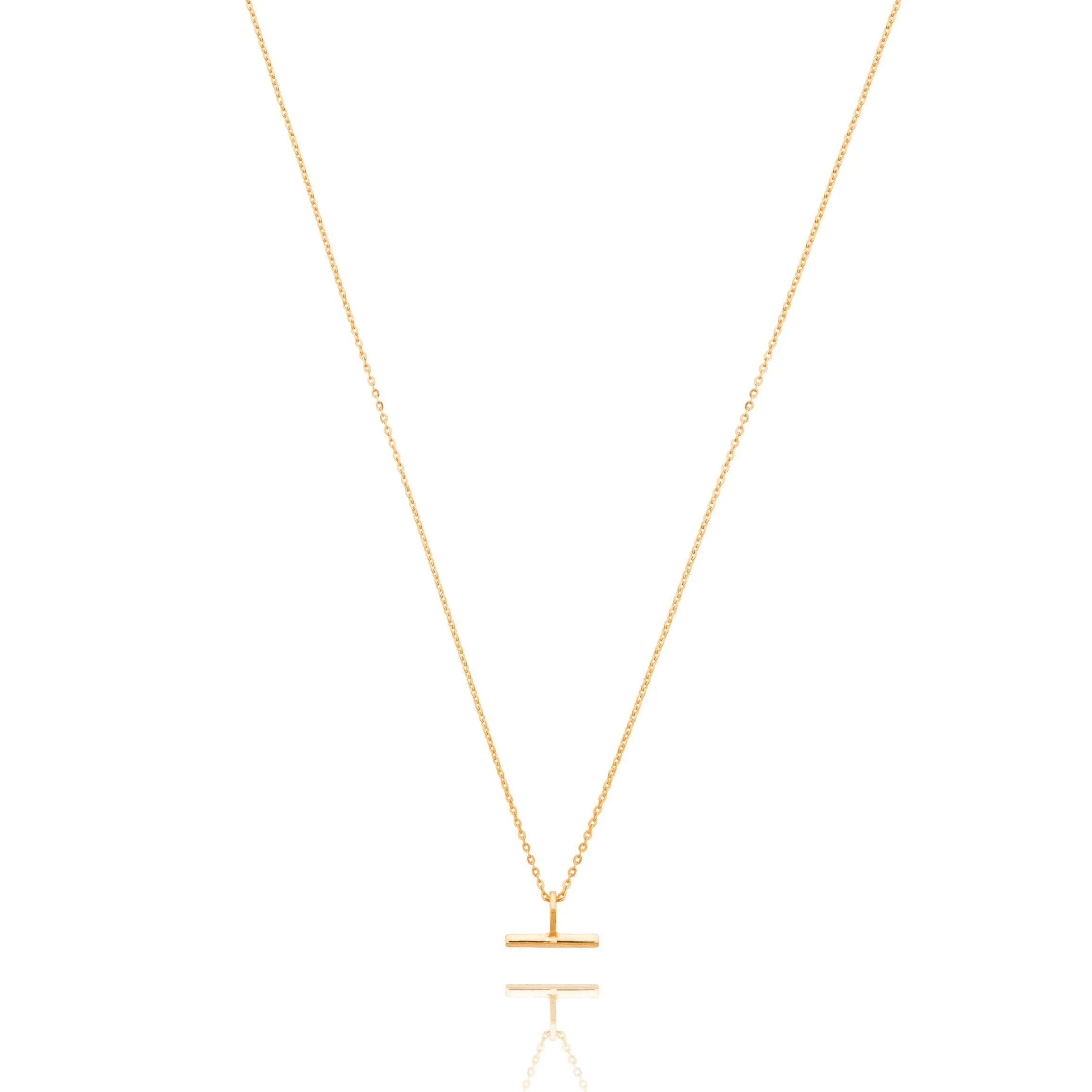 Mini T-Bar Necklace: Gold Plated Sterling Silver
