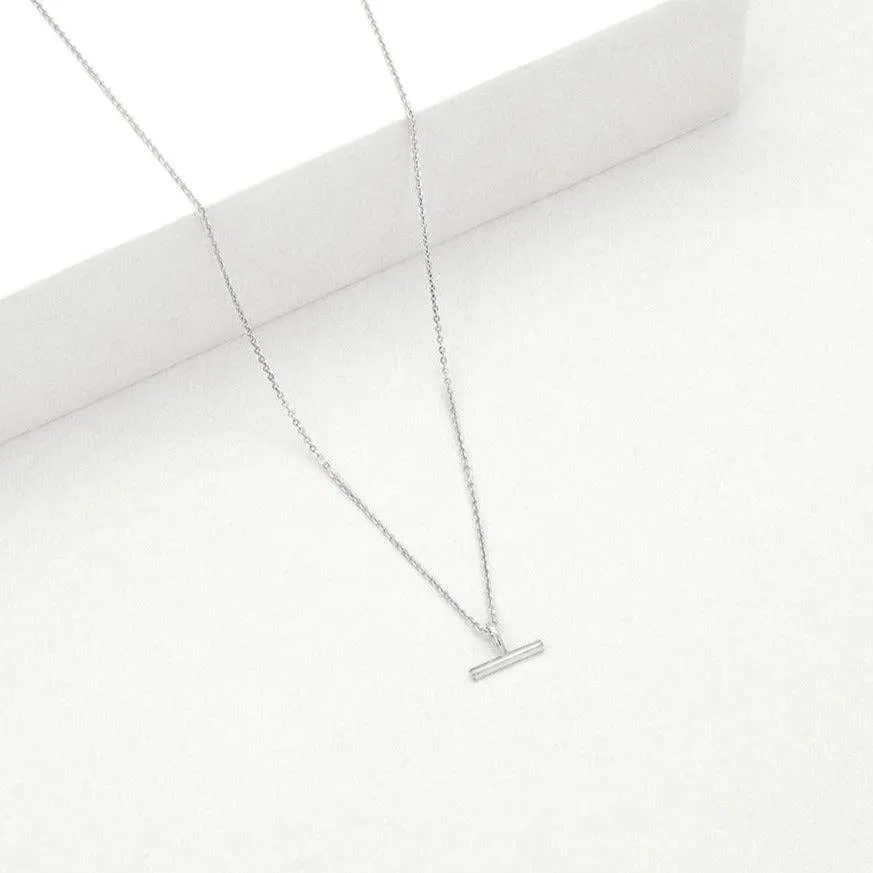 Mini T-Bar Necklace: Gold Plated Sterling Silver