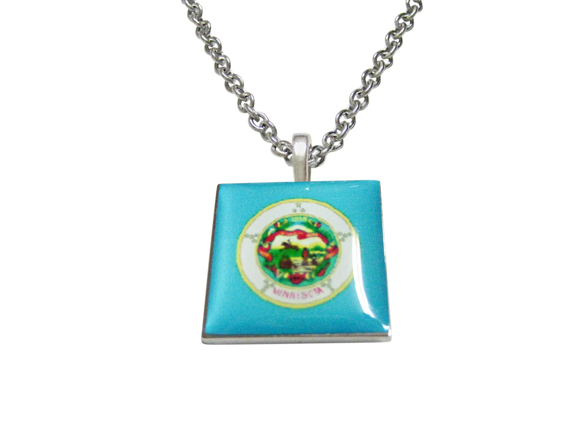 Minnesota State Flag Pendant Necklace