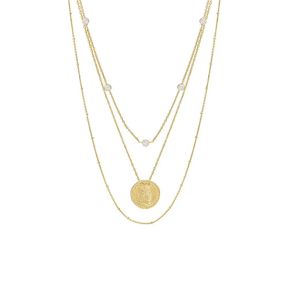 Mixed Chain Coin Necklace